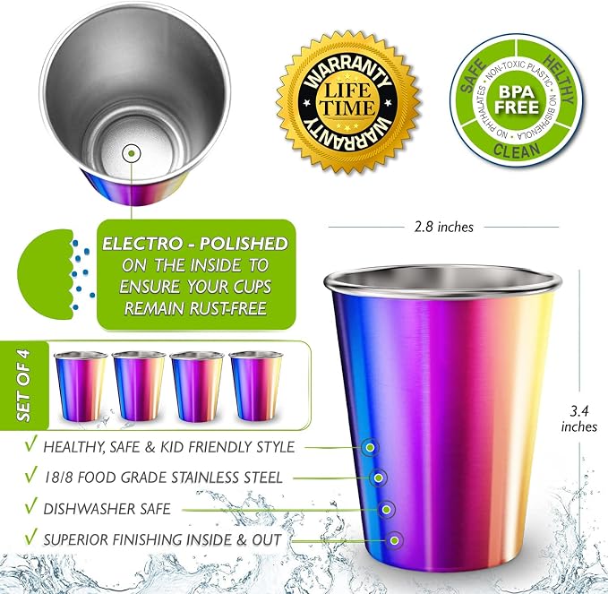 Stainless Steel Kids Cups 8 oz - Image 2