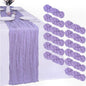12 Pack Lavender Purple Cheesecloth Table Runner 35 x 120 Inch | Boho Gauze by RestfulGlow