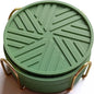 Silicone Coasters Set of 6 with Holder - Unique and Modern Pattern for Prevent Sticking from Cups Coffee Table, Home, Office, bar Decor, Sage Green