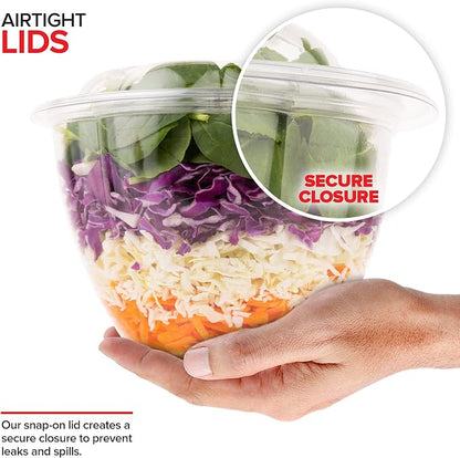 Plastic Bowls with Lids 48 Oz. Disposable To-Go Containers – Large Airtight - Image 4