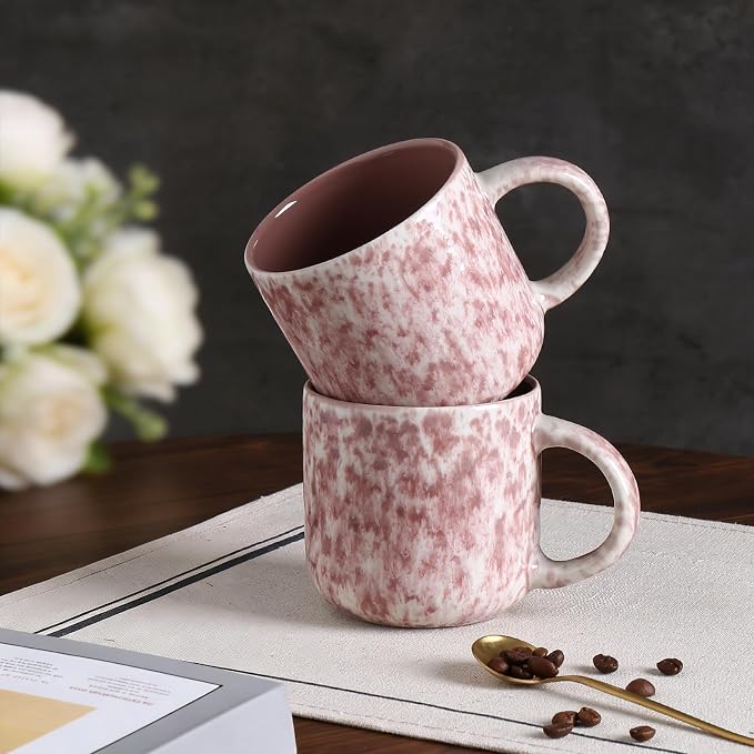 MONITO 12 OZ Coffee Mugs Set of 4, Ceramic Coffee Mugs, Modern Coffee Mugs Set - Image 6
