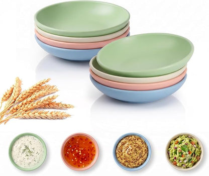 PYRMONT Small Sauce Bowls 2 Oz Wheat Straw Small Bowl Set of 8 Unbreakable Dip by PYRMONT