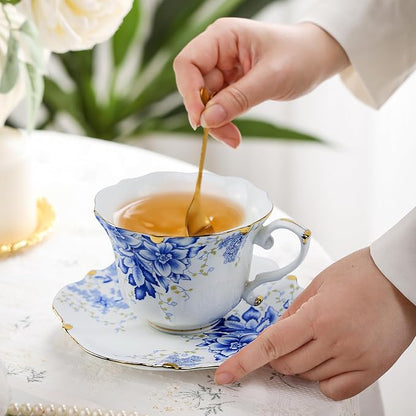Country Roses Porcelain Tea Cup and Saucer Set - Image 5