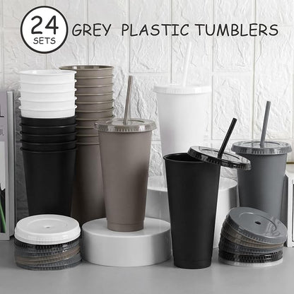 Skylety 12 Pcs Grey Plastic Cups - Image 4