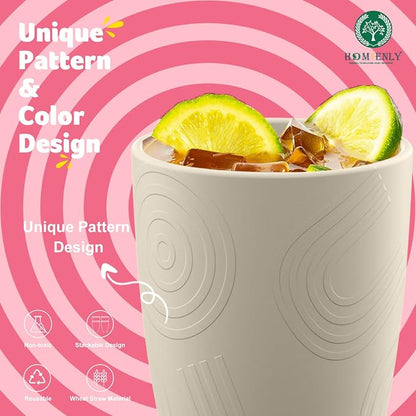 Homienly Wheat Straw Cup Unbreakable Water Cup | 16 OZ Reusable Water Drinking - Image 5