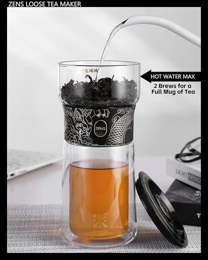 ZENS Glass Infuser Teapot, Cool One Touch Tea Maker - Image 3