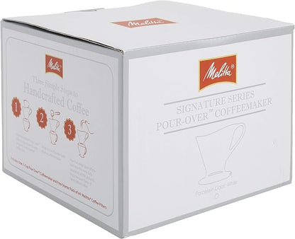 Melitta 1 Cup Porcelain Pour-Over Cone Coffeemaker, Glossy White - Image 6
