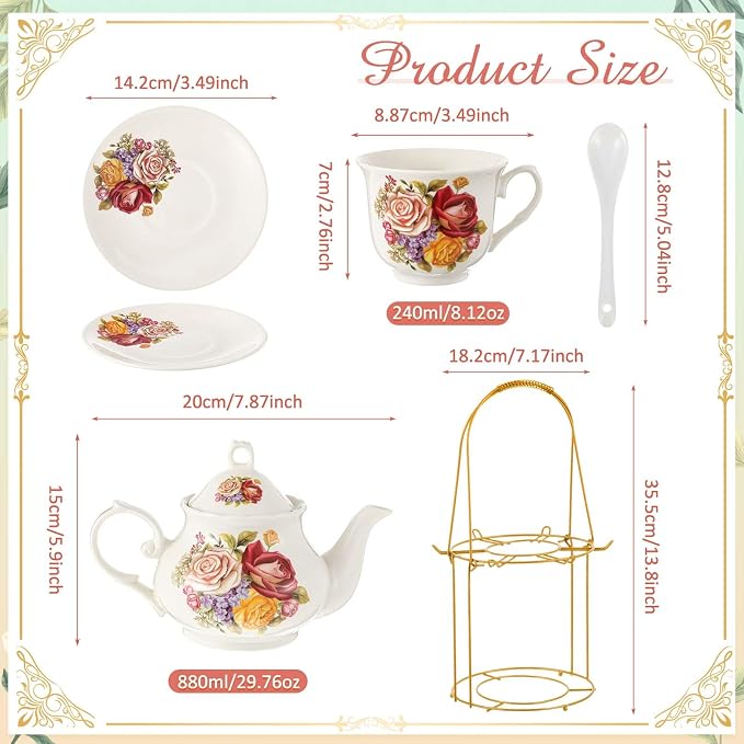 Zhehao 20 Pcs Porcelain Tea Set - Image 2
