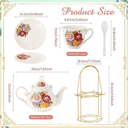 Zhehao 20 Pcs Porcelain Tea Set - Image 2