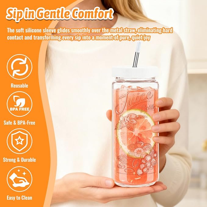 10 Pack 16oz Glass Juice Bottles - Image 6