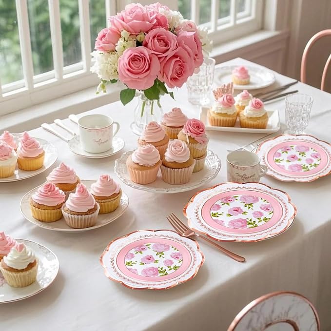 WRAPAHOLIC 25Pcs Floral Paper Plates - Image 7