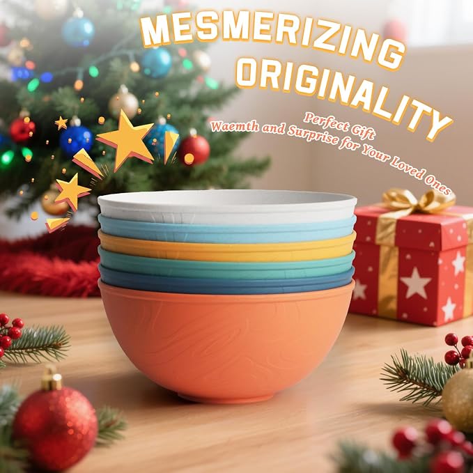 Wheat Straw Bowls Unbreakable Salad Bowls 40 OZ Thick Large Cereal Bowls - Image 8