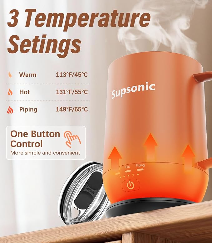 Supsonic - 16oz Self Heating Coffee Mug, Smart Heated Coffee Mug Faster - Image 2