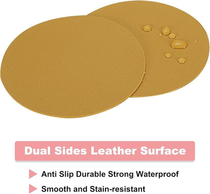uxcell Round Drink Coasters Set of 6 Dual Sided Non-Slip Non-Stick Waterproof - Image 3