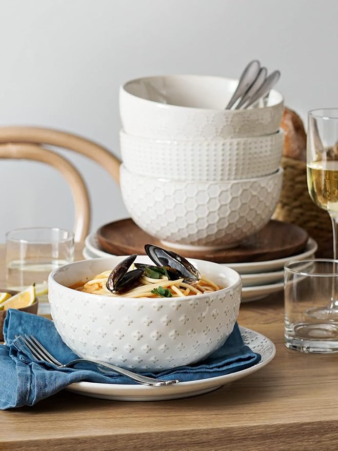 LE TAUCI Large Soup Bowl 42 OZ, Ceramic Kitchen Bowl Set - Image 2