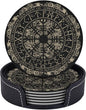 Black Viking Magical Leather Drinks Coasters by Unknown