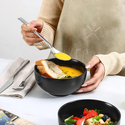 Selamica Ceramic Cereal Bowls set of 6, 24 oz Soup Bowls - Image 2