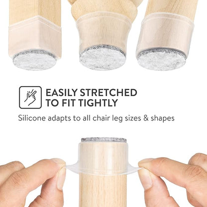 Aneaseit Silicone Chair Leg Floor Protectors, Felt Furniture Pads for Hardwood Floors, Rubber Chair Leg Protectors, Covers for Wooden Floors or Tile (16pcs, Clear)