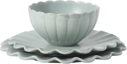Gibson Elite Bistro Fleur Plates and Bowls Sets, 12-Piece Stoneware Dinnerware - Image 9