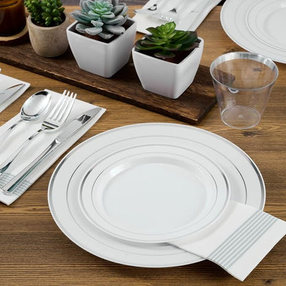 FOCUSLINE 600 Ct Silver Dinnerware Set - Image 5