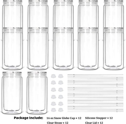 12 Pack Plastic Snow Globe Tumbler - Image 6