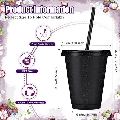 24 Pcs Plastic Tumblers with Lids and Straws, Reusable Cups with Lids Plastic - Image 2