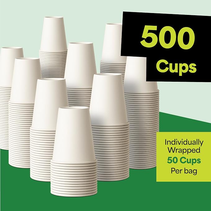 EconoHome 8 oz 500 Pack Disposable Coffee Paper Cups - Image 7