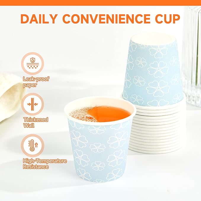 METAPRINT 100 Pack 3 oz Bathroom Cups, Disposable Paper Cups - Image 3