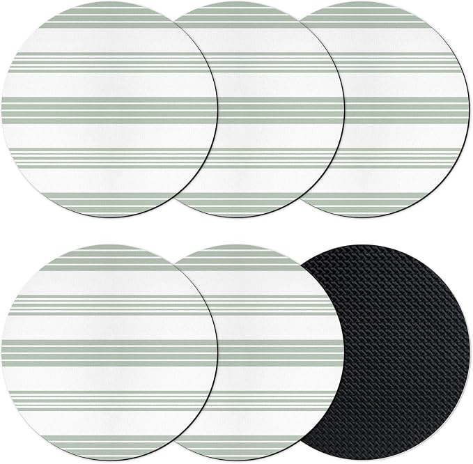 Modern Stripes Coasters Set of 6, Absorbent Coasters by Unknown