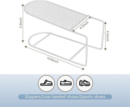 CiBiZi Shoe Slots Organizer 6Pack Metal Shoe Stackers for a Pair of Shoes Display Shelf Shoe Holder Shoe Storage Closet Organizers Shoe Space Saver Organizador de Zapatos White