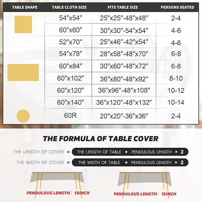 Smiry Rectangle Faux Linen Table Cloth, Waterproof Burlap Fabric Tablecloth, Washable Decorative Farmhouse Table Covers for Kitchen, Dining, Parties, 60x102, Tan
