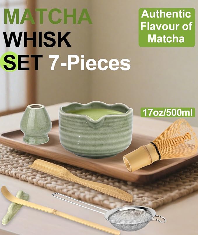 JBER Matcha Whisk Set, Whisk 100 Prongs, Sifter - Image 2