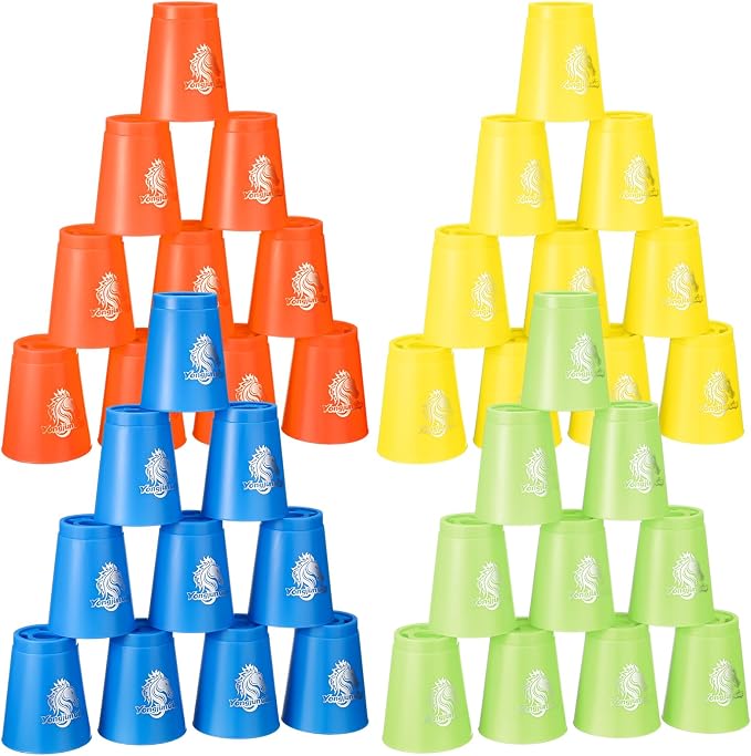 Libima 48 Pcs Sports Stacking Cups Set Stacking Cup Classic Games Speed by Libima