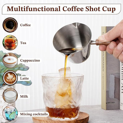 Amrules Espresso Cup, 6.8 oz/200 ml Stainless Steel Coffee Shot Measuring Cup - Image 6