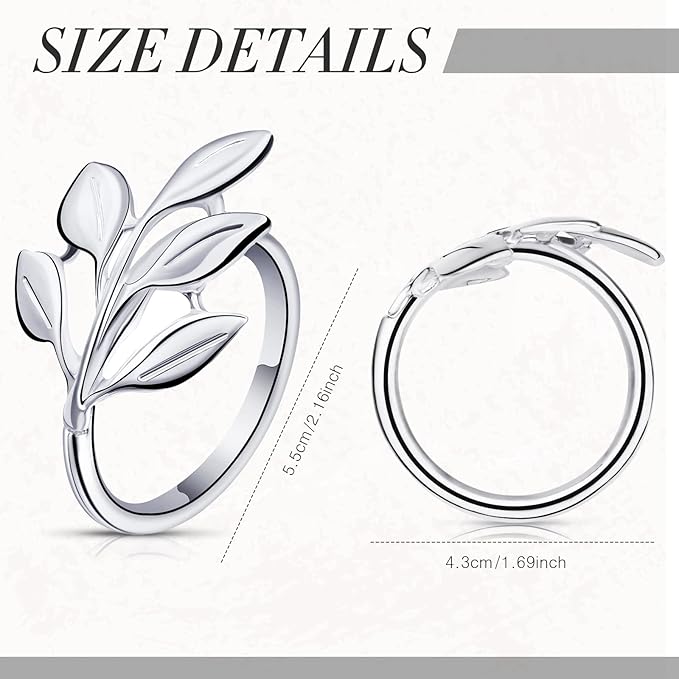 Hotop Set of 50 Leaf Napkin Rings Silver Metal Napkin Rings Holders Bulk - Image 6