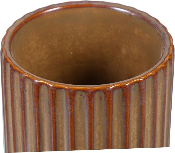 Retro Ceramic Water Mug Vintage Striped Drinking Cup - Image 3