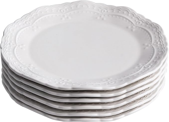 10 Inch Porcelain Dinner Plates Set of 6, Dishwasher safe, Microwave safe by Unknown