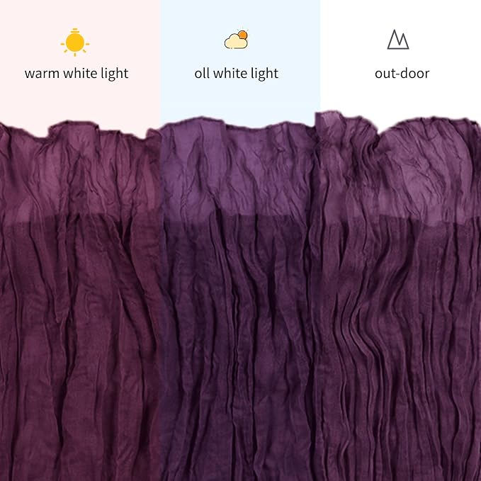 3 Pack Dark Purple Cheesecloth Table Runner, 17 x 108 inch, Semi Sheer Boho - Image 7