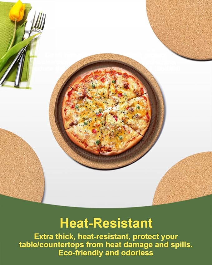 6 PCS Heat Resistant Cork Trivets - Image 3
