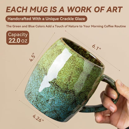 Handmade 22oz Ceramic Coffee Mug, Ergonomic Large Handle, Ideal Gift - Image 7
