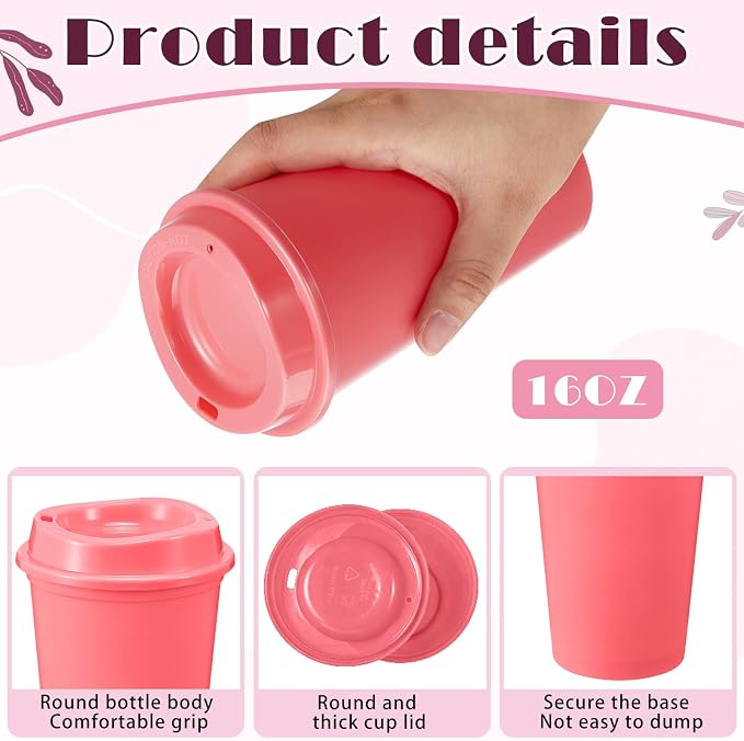 FillTouch 12 Pcs 16 oz Reusable Coffee Cups - Image 3