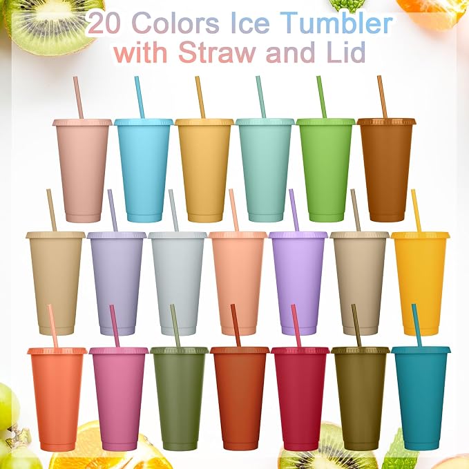 Honeydak 100 Pack Tumbler with Straw and Lid Bulk Water Bottle Iced Coffee - Image 3