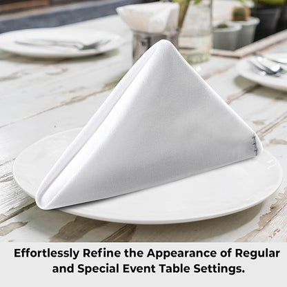 Urban Villa Easter Cloth Napkins Hemstitch White Grey 100% Cotton Absorbent Dinner Napkins (Set of 6) 20x20 Inches Soft Durable Washable Reusable Ideal for Everyday Use Wedding Parties Cloth Napkins