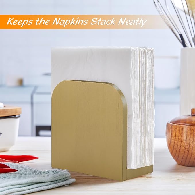 ALELION Wooden Napkin Holder for Table, Upright Napkin Holders for Kitchen - Image 5