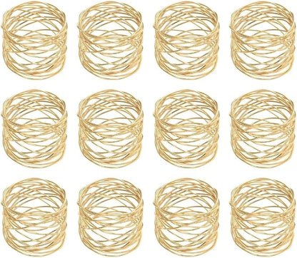 Gold Napkin Rings Metal Napkin Ring Set of 12 Napkin Holder by Bambookari