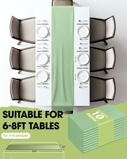 Pureegg Plastic Table Runners Disposable 12 Pack, 14 x 108 Inch Table Runner - Image 5