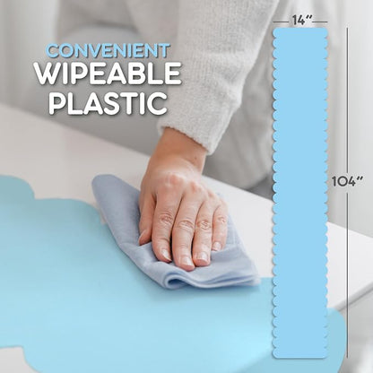 Light Blue Scallop Table Runner, Disposable Plastic, 5 Pack - Image 6