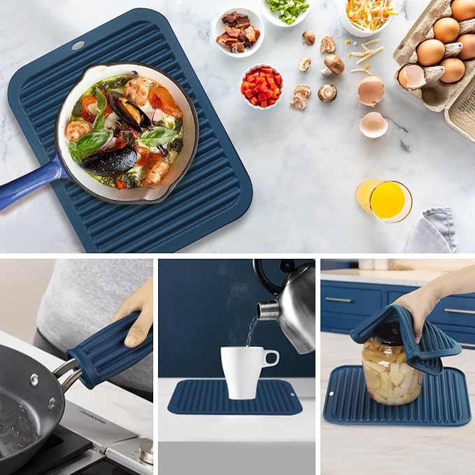 Silicone Mats for Kitchen Counter, 9x12'' Trivets for Hot Pots and Pans - Image 3