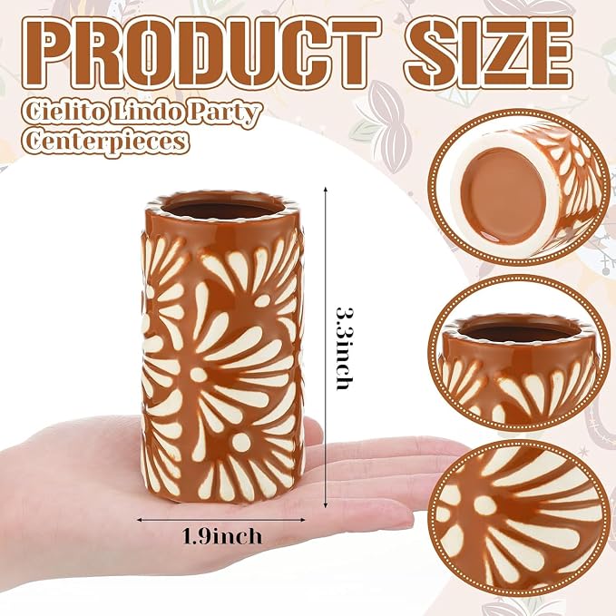 24 Set Cielito Lindo Party Favors, Terracotta, Handleless | Mexican Tequila - Image 2