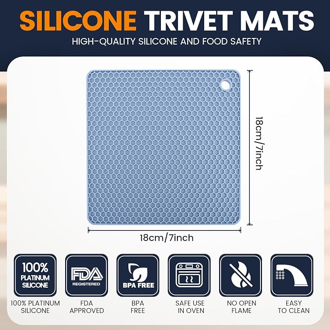 Silicone Trivet Mats 4 Heat Resistant Pot Holders Multipurpose Non-Slip Hot Pads - Image 2